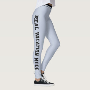 Leggings Vacances Personnalisées Classique Bleu Poudre Noir