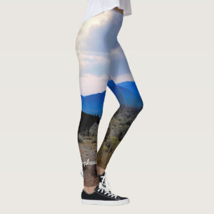 Leggings Vache avec des nuages de tempête avec le nom