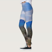 Leggings Vache avec nuages de tempête avec nom personnalisé (Gauche)