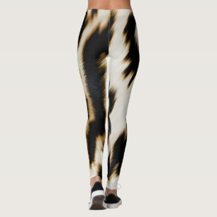 Leggings Vache blanche noire