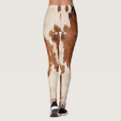 Leggings Vache blanche noire Brown occidentale (Dos)