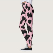 Leggings Vache blanche noire et rose Imprimer (Gauche)