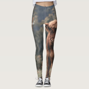 Leggings Vache de Highland calvaire herbe d'automne monogra