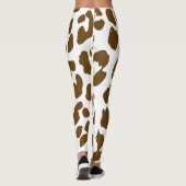 Leggings Vache d'Halloween Imprimer Brown et blanc (Dos)