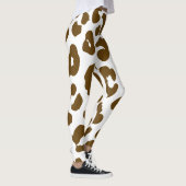 Leggings Vache d'Halloween Imprimer Brown et blanc (Droite)