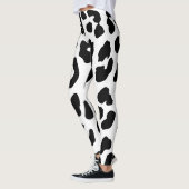 Leggings Vache d'Halloween noir et blanc (Gauche)