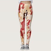 Leggings Vache d'ivoire à la crème rouge (Devant)
