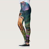 Leggings Vache Highland debout sous les étoiles à Heather (Gauche)