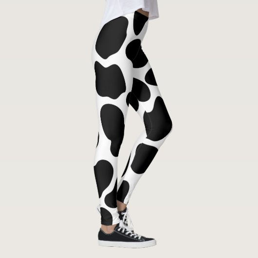 Leggings Vache noire et blanche Imprimer Ferme rustique (Droite)