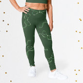 Leggings Vaches de Noël modernes | Vacances Classique Vert
