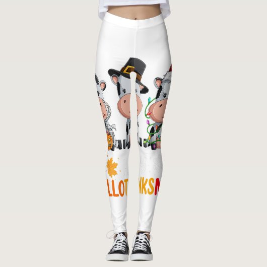 Leggings Vaches Hallothanksmas jupe, Halloween Thanksg (Devant)