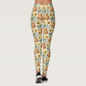 Leggings Vaches Highland et fleurs de tournesol jaune (Dos)