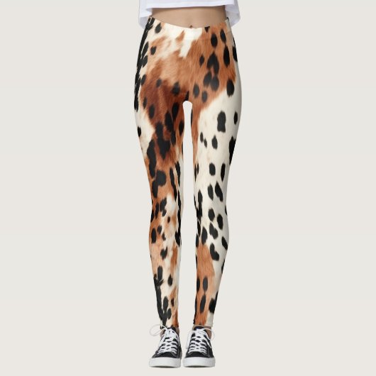 Leggings Vachette animale à la crème Brown (Devant)