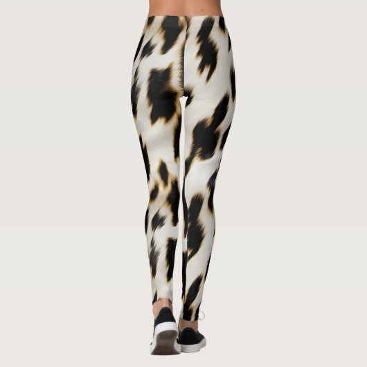 Leggings Vachette blanche noire (Dos)