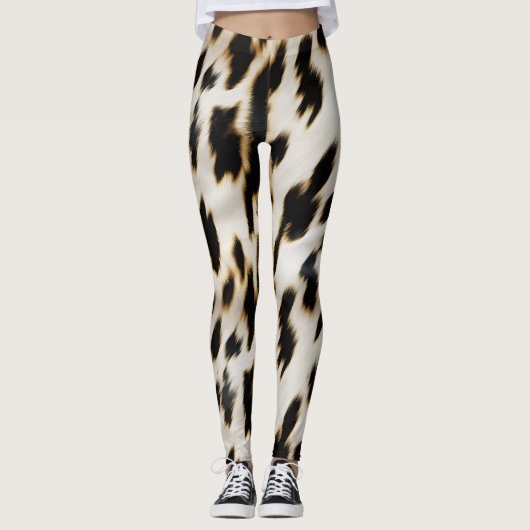 Leggings Vachette blanche noire (Devant)