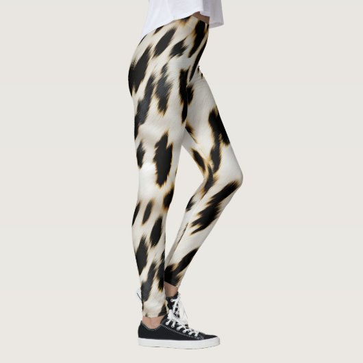 Leggings Vachette blanche noire (Droite)