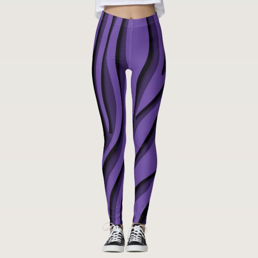 Leggings Vague 3D Zebra Soft Purple Luxe (Devant)