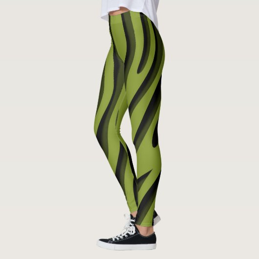 Leggings Vague 3D Zebra Soft Vert Luxe (Gauche)