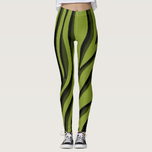 Leggings Vague 3D Zebra Soft Vert Luxe