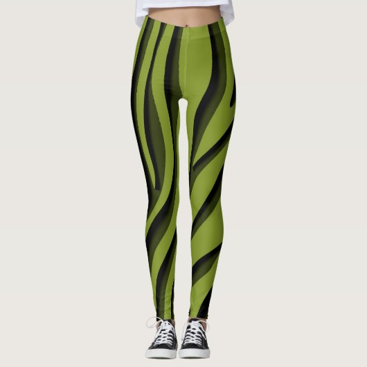 Leggings Vague 3D Zebra Soft Vert Luxe (Devant)