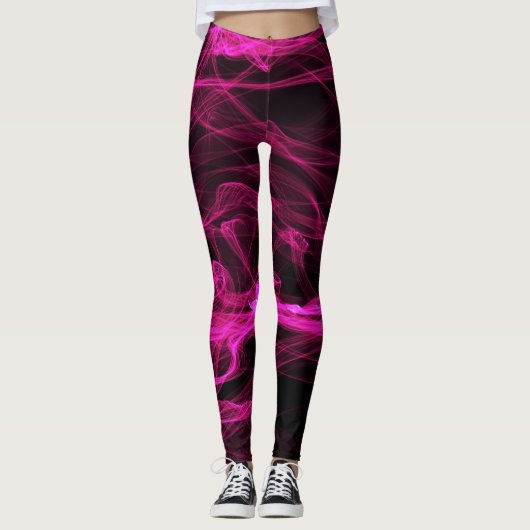 Leggings Vague de choc rose chic (Devant)