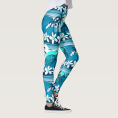 Leggings vague de surf tropicale avec palmiers (Droite)