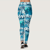 Leggings vague de surf tropicale avec palmiers (Dos)
