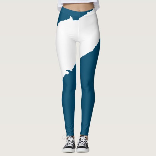Leggings Vague déchirée bleu océan (Devant)