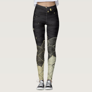Leggings Vague dorée, texture papier.