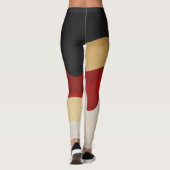 Leggings Vague Moderne Or Rouge Noir (Dos)