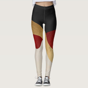 Leggings Vague Moderne Or Rouge Noir