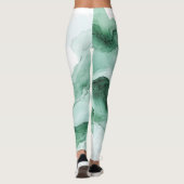 Leggings Vague verte abstraite (Dos)