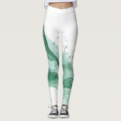 Leggings Vague verte abstraite (Devant)