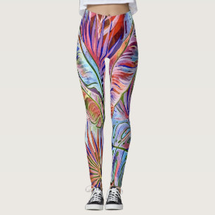 Leggings Vagues à bulles arc-en-ciel - Motif Abstrait color