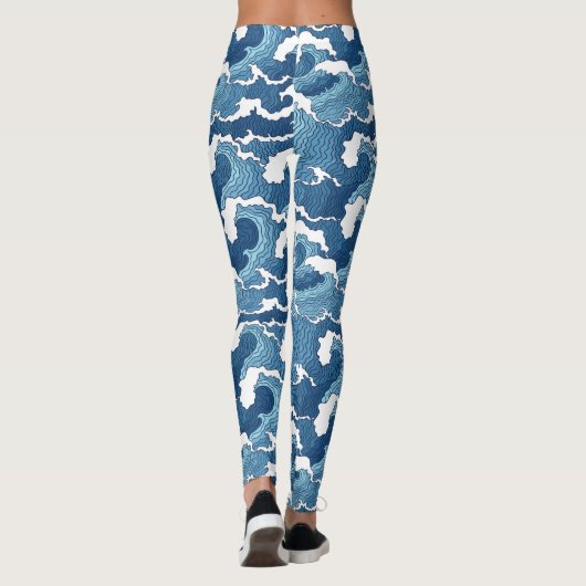 Leggings Vagues Abstraites (Dos)