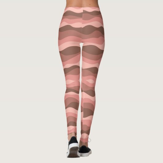 Leggings Vagues Abstraites de corail (Dos)