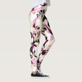 Leggings Vagues Abstraites de couleur noire rose (Droite)