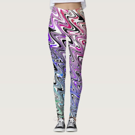 Leggings Vagues arc-en-ciel (Devant)