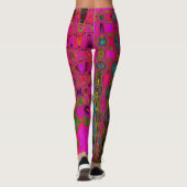 Leggings Vagues atomiques Abstraites Turquoise Trippy (Dos)
