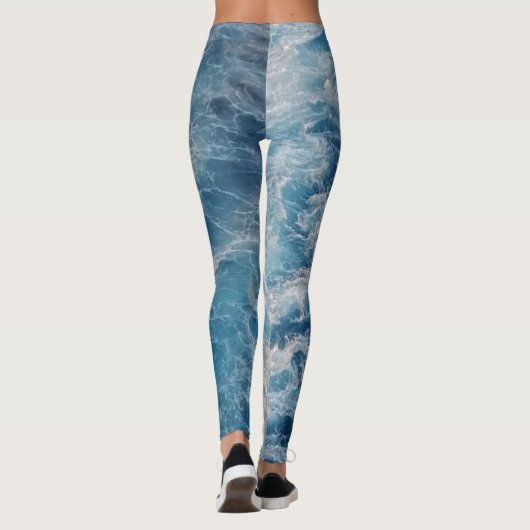 Leggings Vagues bleu océan (Dos)