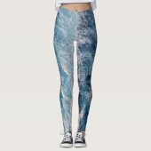 Leggings Vagues bleu océan (Devant)