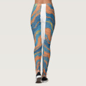 Leggings vagues de corail et d'indigo (Dos)