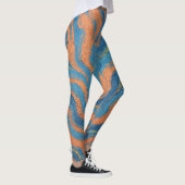 Leggings vagues de corail et d'indigo (Droite)