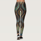 Leggings Vagues de gravure : Bronze Texture de cuivre (Dos)
