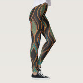 Leggings Vagues de gravure : Bronze Texture de cuivre (Droite)