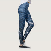 Leggings Vagues de la mer bleue profonde (Droite)