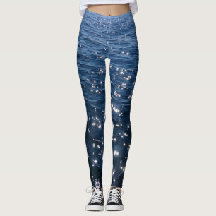 Leggings Vagues de la mer bleue profonde