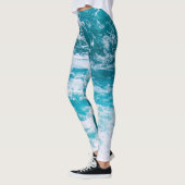Leggings Vagues de l'océan bleu (Gauche)