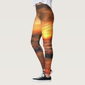 Leggings Vagues de mer coucher du soleil (Gauche)