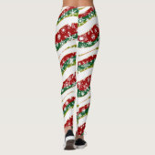 Leggings Vagues de Noël et flocons de neige (Dos)